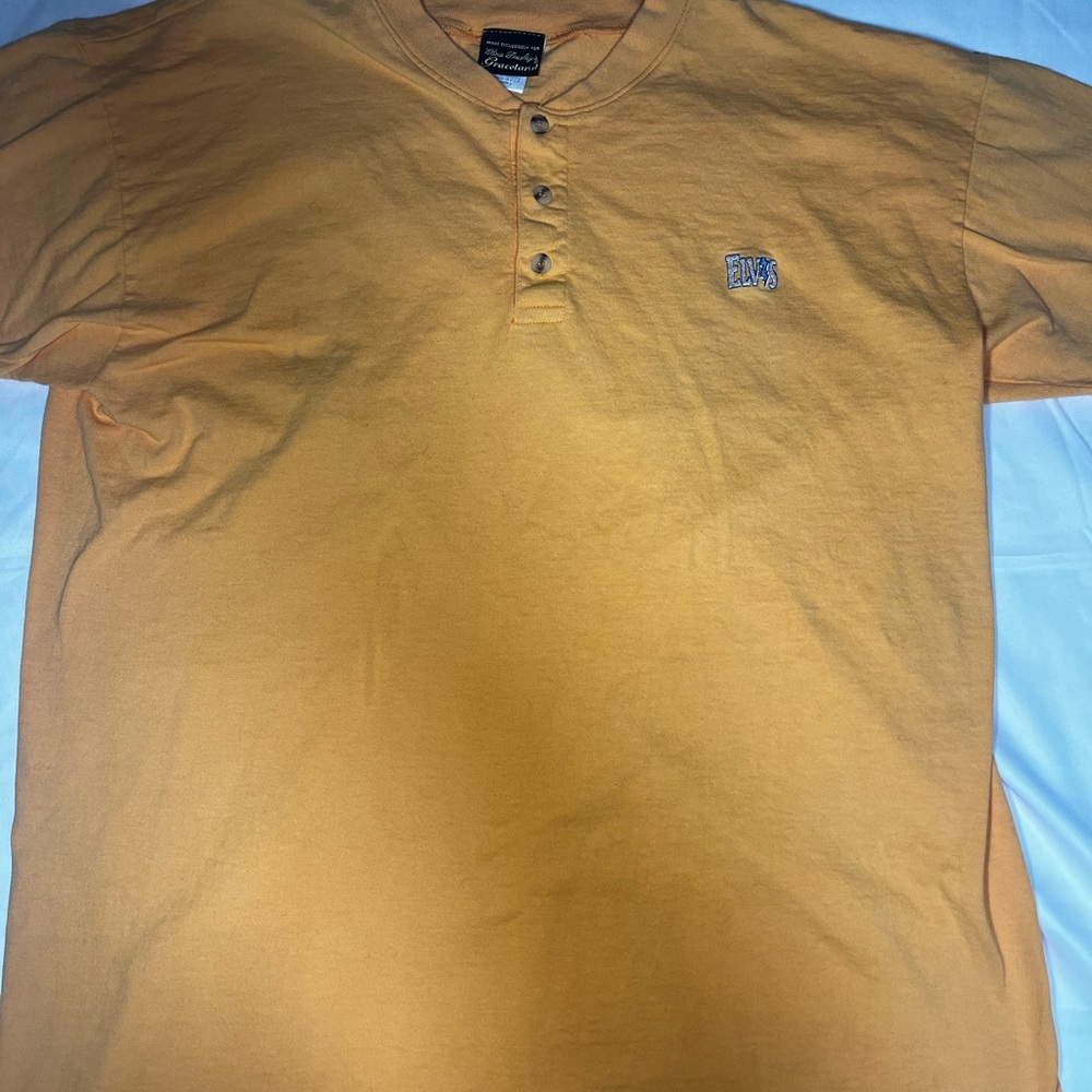 VTG Elvis 1999‎ Graceland Elvis Presley Single Stitch Henley Shirt Mens Large